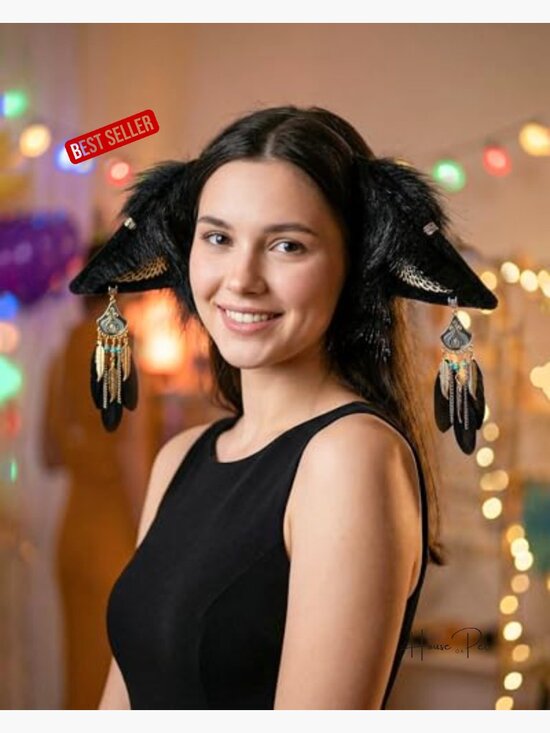 Handmade Furry Animal Ears Headwear Realistic Plush Adult Cosplay Accessory main image 4